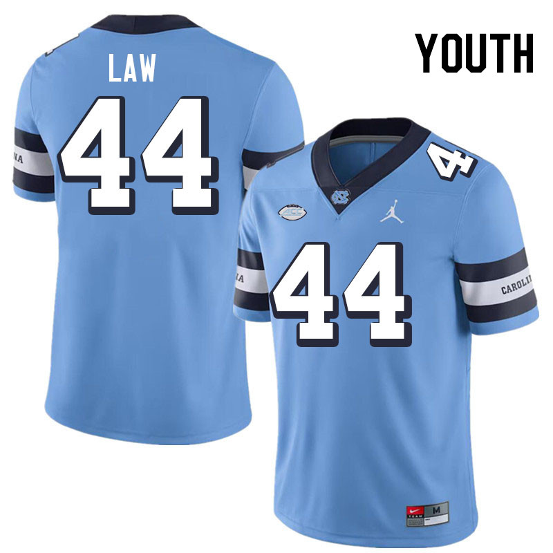 Youth #44 Crews Law North Carolina Tar Heels College Football Jerseys Stitched-Throwback